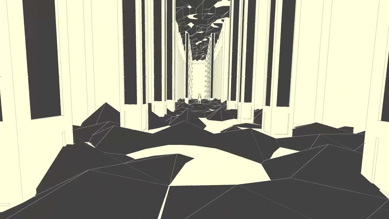 ウォーキングシミュレーター『NIDANA』レビュー。白と黒しかない幾何学模様の世界を歩くのは「変な夢を見た気がするけど思い出せない」感覚と似ている