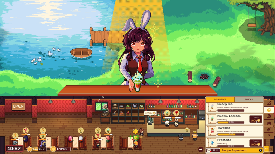 『Lakeside Bar（レイクサイド・バー）』が7月31日にSteamにてリリース決定。PCのデスクトップに常駐させてのんびりバー経営を楽しむシミュレーションゲーム