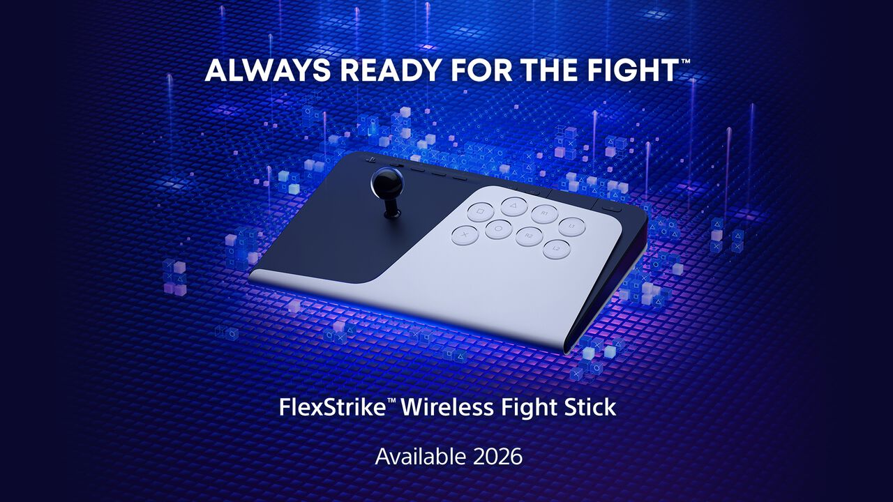 PS初の純正アケコン『FlexStrike ワイヤレスファイトスティック』が2026年発売。PS Linkで2台まで無線接続、工具不要で交換可能なリストリクターゲートを標準装備