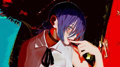 『チェンソーマン レゼ篇』米津玄師が描き下ろした主題歌“IRIS OUT”のジャケットイラスト公開。指くわえ妖艶に微笑む姿はデンジ目線か？