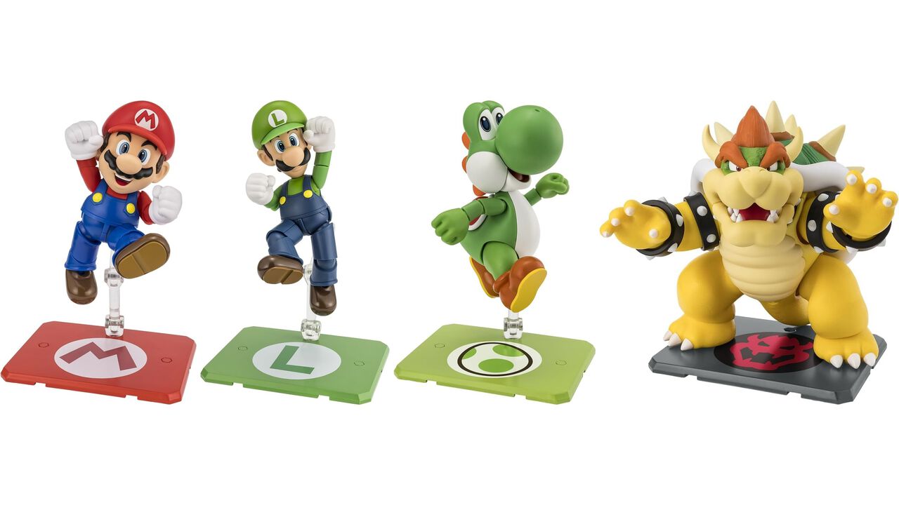 『スーパーマリオ』マリオ・ルイージ・クッパ・ヨッシーがS.H.Figuartsでアクションフィギュア化。土管やハテナブロックなどのアイテムセットも登場