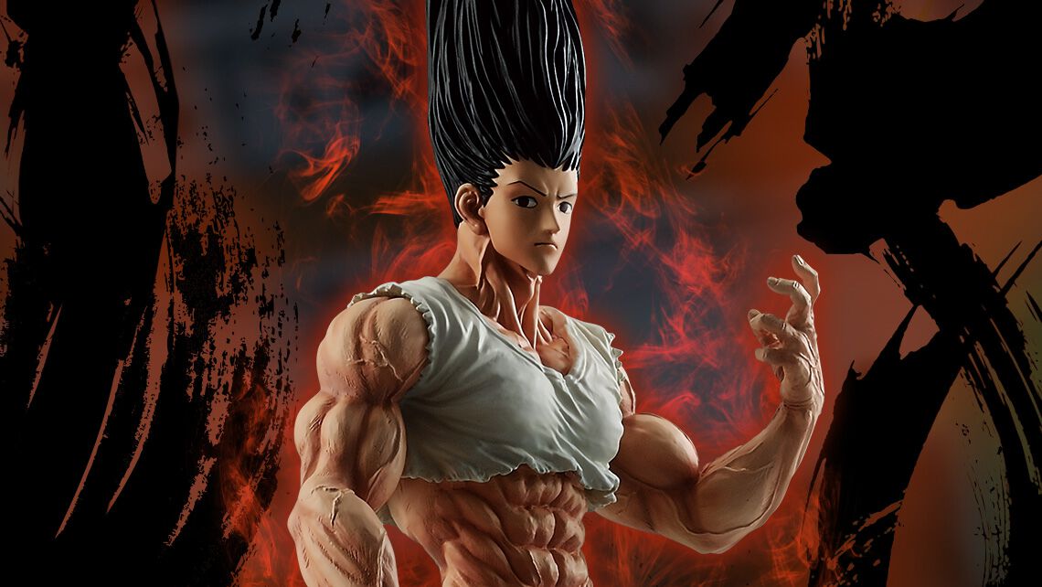 『ハンターハンター』ゴンさんの全長1メートルにおよぶフィギュアが登場。天を衝くような長い髪を再現。8月29日発売の一番くじのラストワン賞に