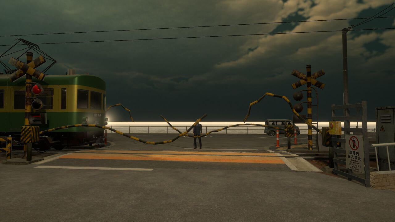 『異変踏切』海辺の踏切で異変を探す脱出ゲームがSteamに登場。用意された異変は全55種類。アイテムを使った謎解きや敵から逃げる要素も収録