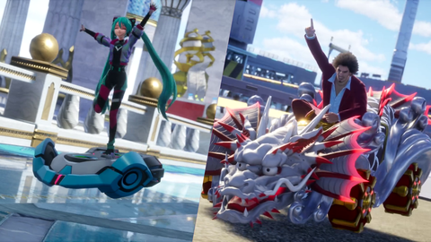 『ソニックレーシング クロスワールド』初音ミクが超高速で滑走、トリックをキメる姿が超かわいい。春日一番はマシンの上で仁王立ち。空気抵抗どうなってんの？