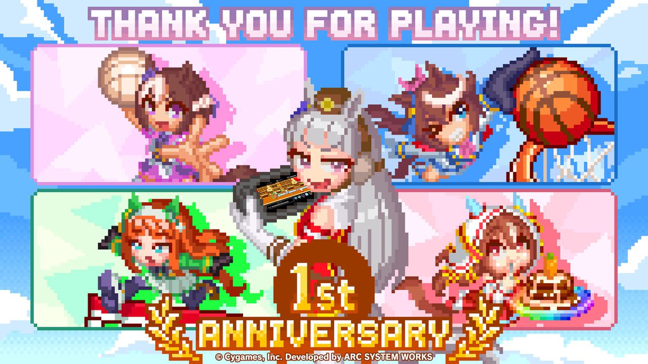『ウマ娘 熱血ハチャメチャ大感謝祭!』がセールで1452円(70%オフ)。ドット絵ウマ娘たちの1周年記念イラストも公開【ハチャウマ】