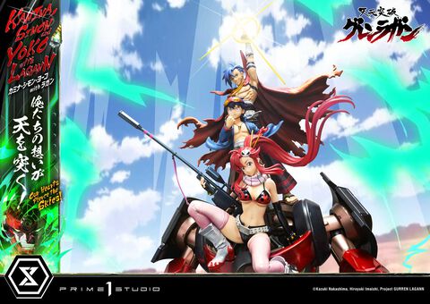 『グレンラガン』カミナ、シモン、ヨーコ、ラガンが集うスタチューが予約開始。天を穿つような全高97センチのビッグスケール