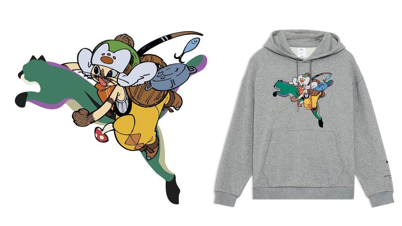 『モンハンワイルズ』PUMAコラボアパレルが12月発売決定。プーマキャット＆アイルーのコラボイラストがかわいいパーカーをはじめ、計6アイテムが先行公開