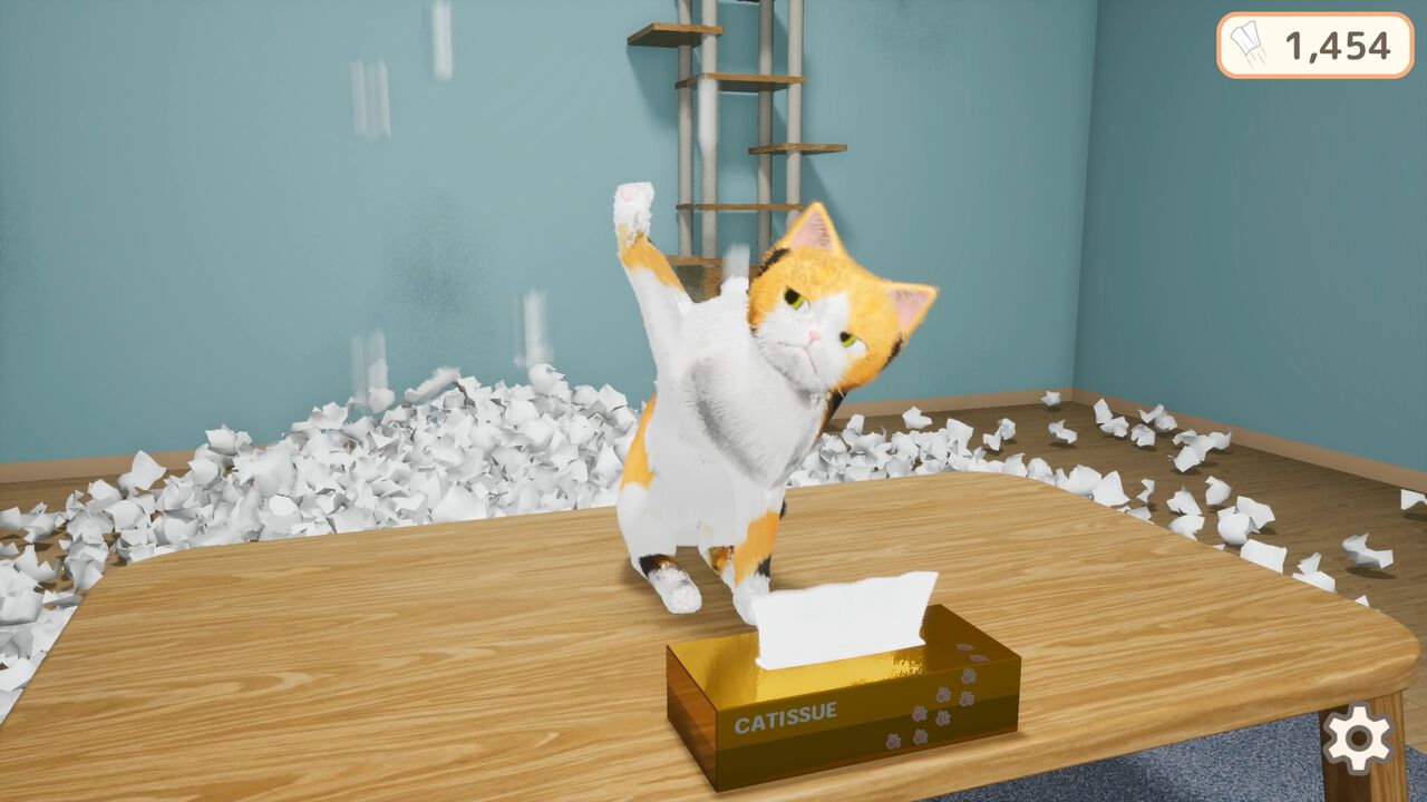 『ねこティッシュ』猫がティッシュをまき散らすシュール癒やし系クリッカーゲーム。ある条件で“猫ミーム”のオマージュも。10月7日に配信開始
