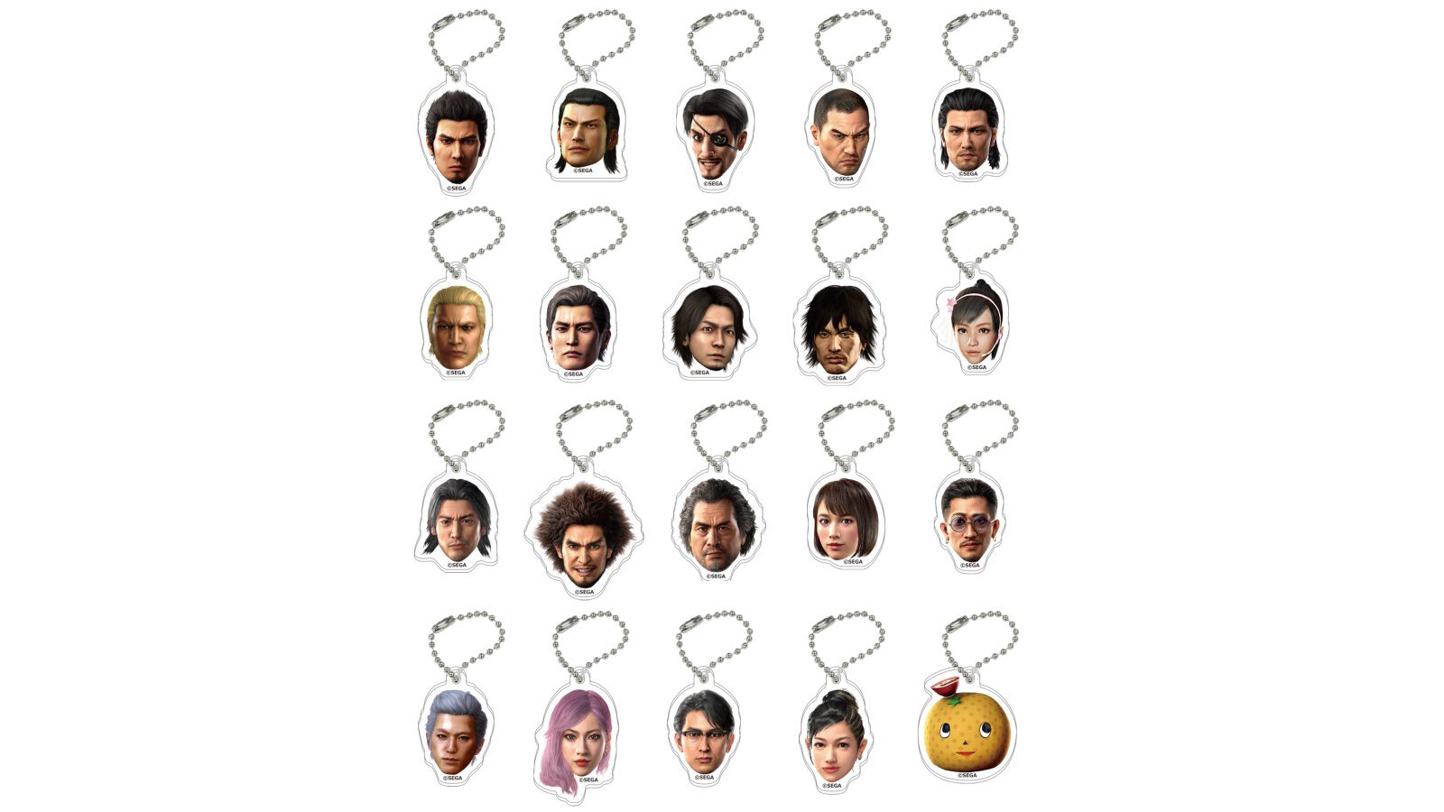 龍が如く』桐生や峰など総勢20キャラの顔面がアクリルチャームに