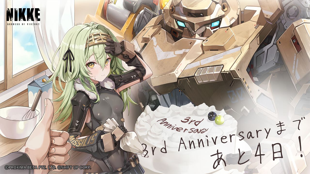 NIKKE』キロとタロスが3周年のお祝いケーキを準備中。指揮官の口に合う