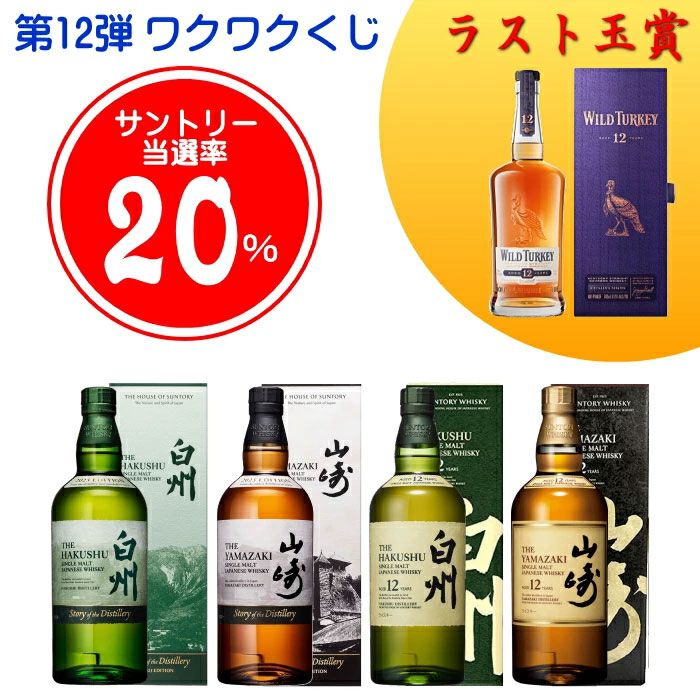 ラストワン賞はワイルドターキー12年が確定。9,900円で山崎・白州12年 