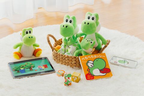 ヨッシーの新作アイテムが多数登場。子ども向け無料アプリ、おしゃべりぬいぐるみ、amiibo対応つみきなどが11月18日より展開【マイマリオ】