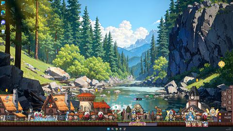 『だらだら村』PCのデスクトップ上でのんびり村づくり。作業の合間に遊べる、100時間超えのボリュームを誇る放置系ゲームがSteamで配信