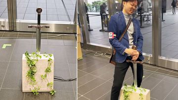 『伝説の剣』石座から剣を抜けるかチャレンジする設置型ゲーム。成功率5%未満。選ばれし者になろうとしたけどなれませんでした【デジゲー博2025】