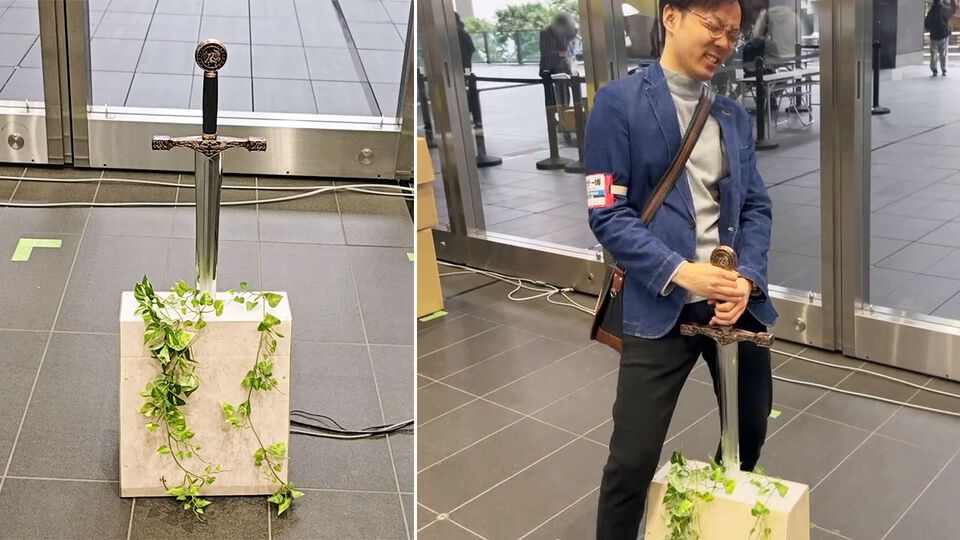 『伝説の剣』石座から剣を抜けるかチャレンジする設置型ゲーム。成功率5%未満。選ばれし者になろうとしたけどなれませんでした【デジゲー博2025】