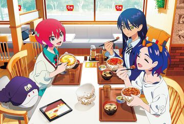 『ガンダム ジークアクス』すき家のコラボが11月18日より開催。マチュ、ニャアン、シュウジ、ハロが食卓を囲むクリアファイルがもらえる