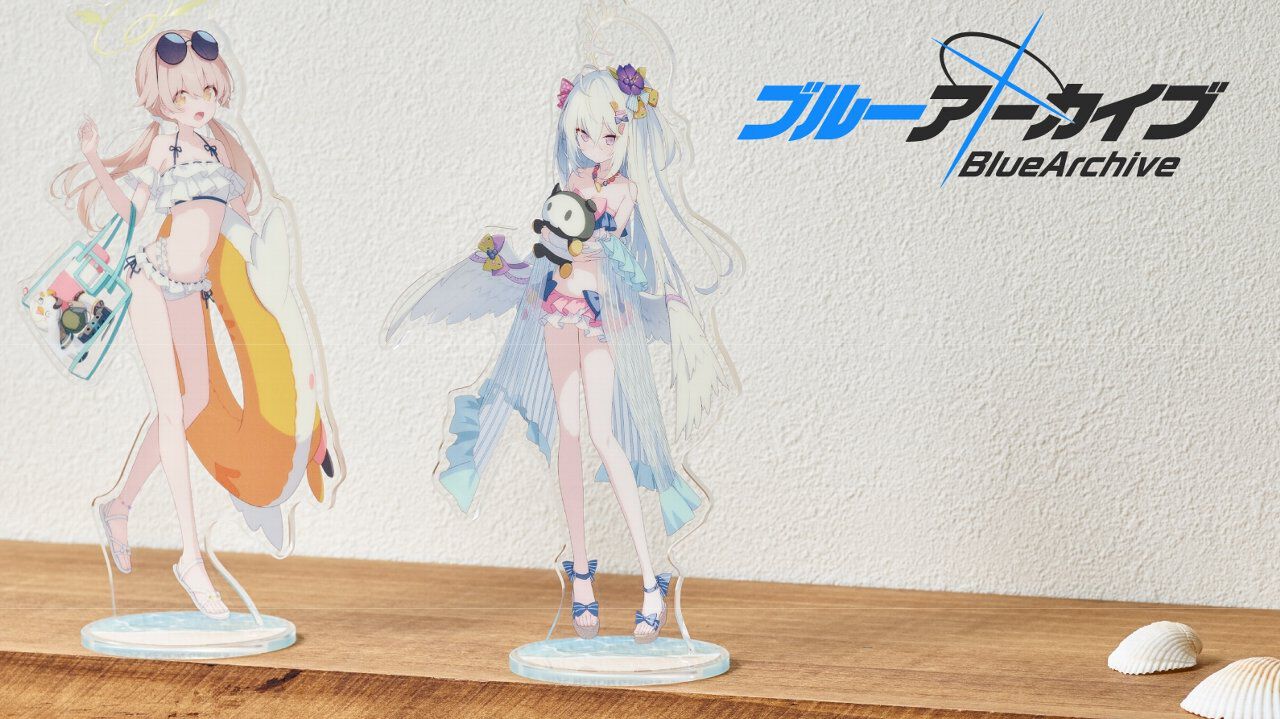 ブルアカ』水着姿のヒフミ、アズサ、コハル、ハナコがアクリルスタンド 