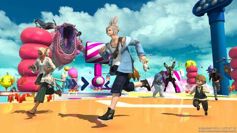 『FF14』にて『フォールガイズ』コラボイベント再び！ 障害物を乗り越えてクラウンをつかみ取る限定アトラクションが登場