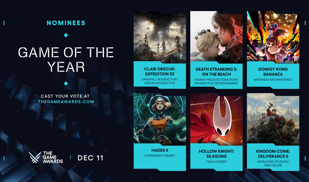 “The Game Awards 2025”ノミネート作が発表。『Clair Obscur: Expedition 33』が史上最多の12部門でノミネート。『デススト2』や『ドンキーコング バナンザ』もGOTYの候補に【ゲームアワード】