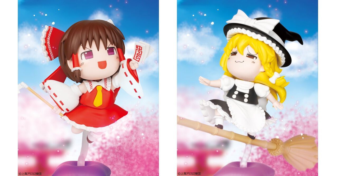 東方Project】霊夢と魔理沙がゆっくり風の顔でデフォルメフィギュア化 