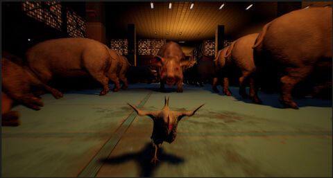 『Saborus』ニワトリが食肉加工場から脱出を目指すホラーステルスアクションが本日（11/20）発売。邪悪で残忍な“ニンゲン”どもを出し抜け