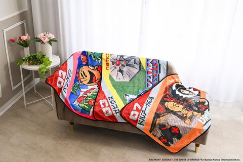 『パックマン』『ゼビウス』『ドルアーガの塔』のパッケージがブランケットに。“クラシックゲームブランケット”3タイトルが2026年2月16日に発売、現在予約受付中