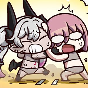 『ますますマンガで分かる！ FGO』432話。処理落ちしたカルデアで破廉恥な乱闘を繰り広げるマシュとリリス。黒幕は一体誰？