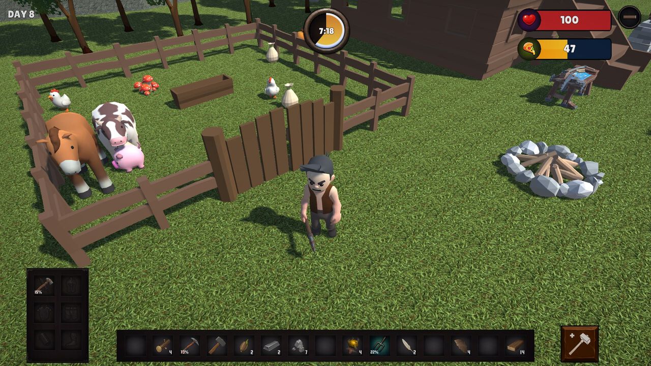 『Farvival』ラノベ作家が個人で手掛けるサバイバルクラフトゲーム。ランダム自動生成マップで動物たちとスローライフを送る【早期アクセス版発売】