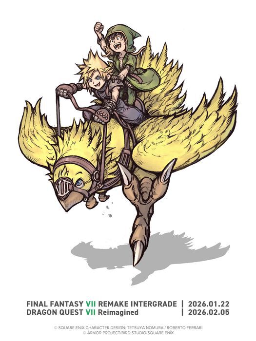 FF7リメイク×ドラクエ7R】野村哲也コラボアート公開。Switch2/Xbox