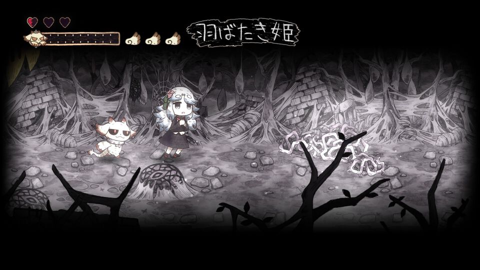 【シニガミ姫と異書館ノ怪物】『嘘つき姫と盲目王子』などに続く絵本シリーズ新作のゲームシステムが解禁。モノクロ世界を食べる“紙喰い”と、カラーに干渉する“めくる”で絵本の世界を冒険