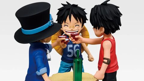 『ワンピース』一番くじが本日（1/10）発売。盃を交わすエース、サボ、ルフィが良すぎる。くま＆ボニー、サウロ＆ロビンなど名シーンのフィギュアが揃う