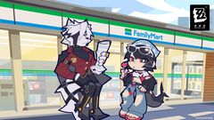 『ゼンゼロ』ファミマコラボが1月20日より開催。エレンとライカンの描き下ろしイラストを使用したアクスタや缶バッジなどが販売