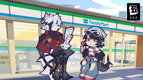 『ゼンゼロ』ファミマコラボが1月20日より開催。エレンとライカンの描き下ろしイラストを使用したアクスタや缶バッジなどが販売