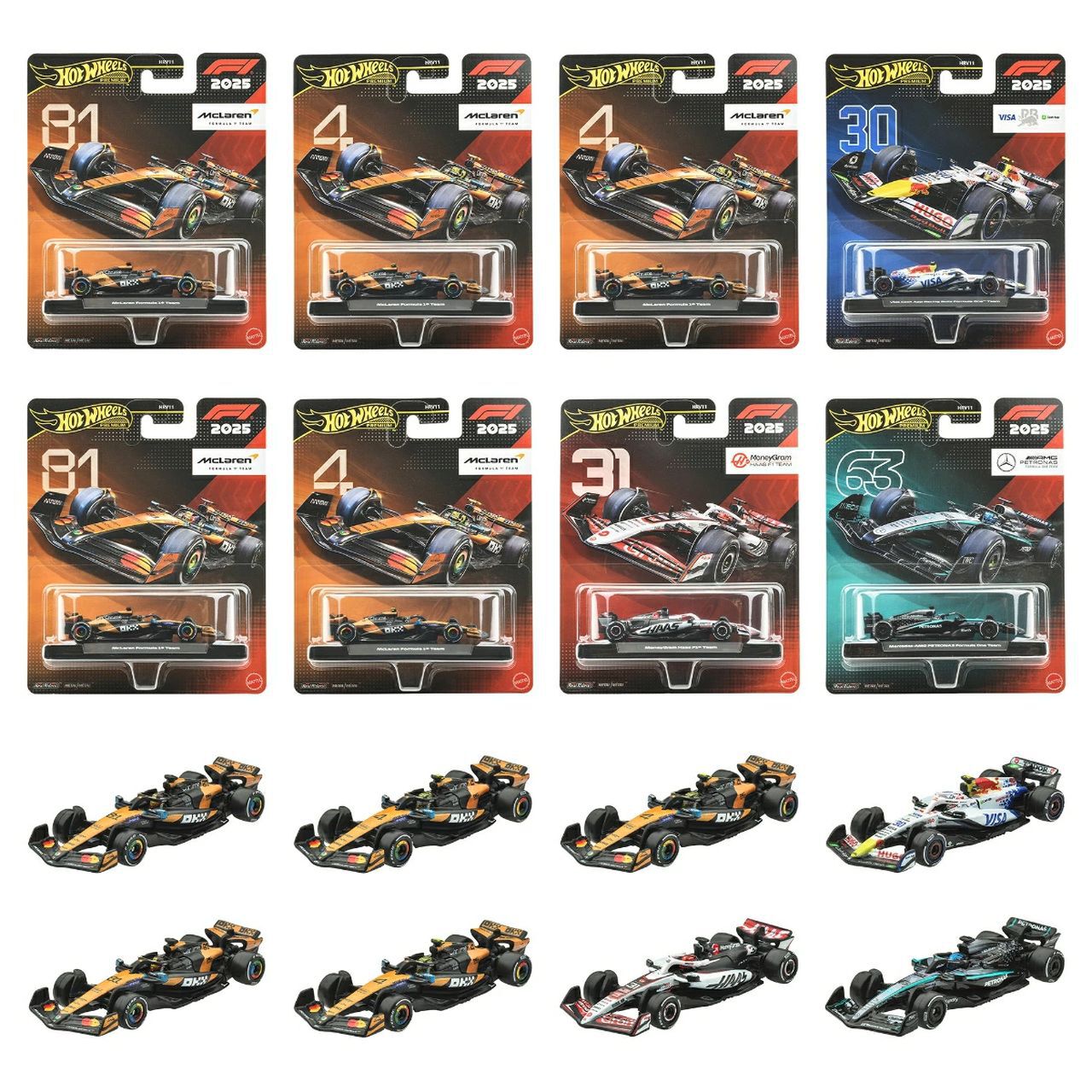Hot Wheels 2024 Formula One Team ミニカー ２台 ホットウィール（Hot Wheels）》Formula 1のダイキャストカー新作5種