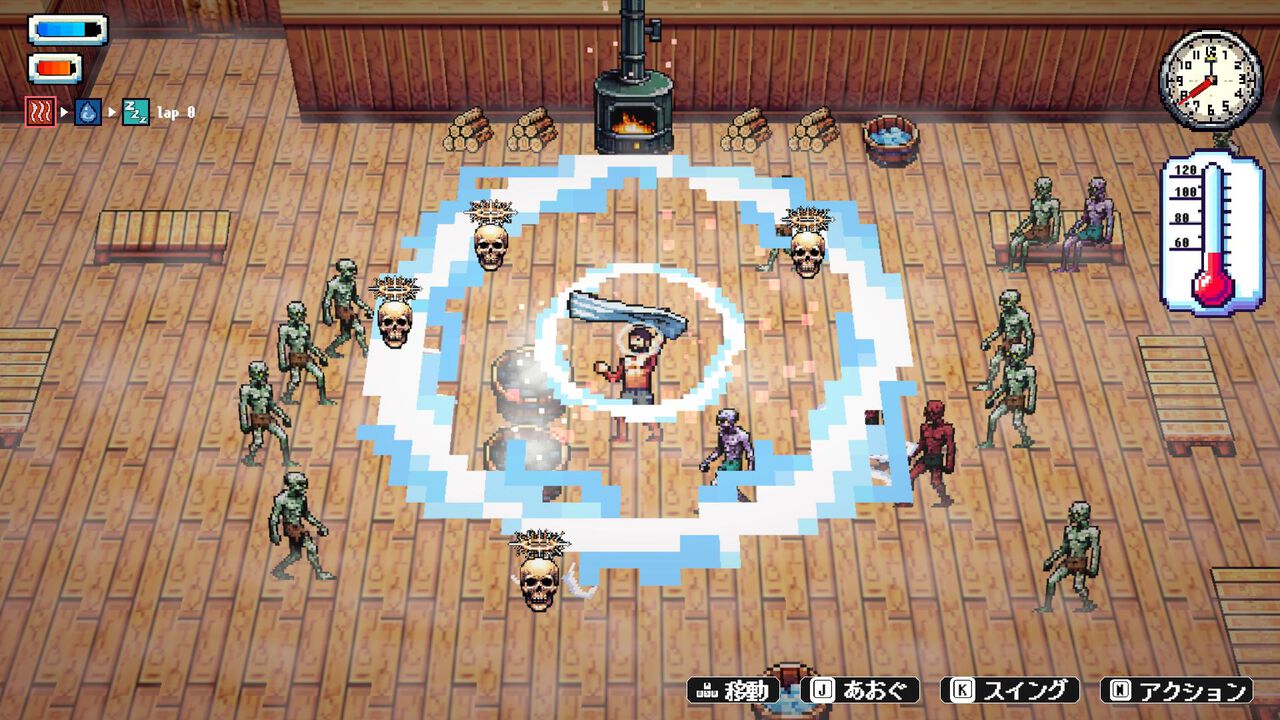サウナでゾンビをととのえる『Sauna of the DEAD』体験版がSteamで配信。アウフグースやロウリュで魔界のサウナに熱波を巻き起こせ