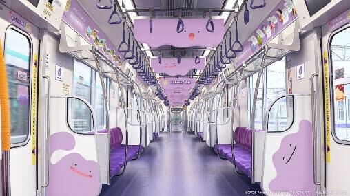ぽこ あ ポケモン』メタモンが半蔵門線をジャック。メタモン装飾の電車 