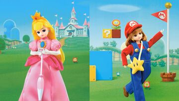 リカちゃんがマリオ＆ピーチ姫コーデに。ピンクのドレスや冠、赤い帽子にオーバーオールも再現。タカラトミーから4月18日発売