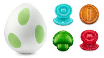 映画『スーパーマリオギャラクシー』ヨッシーのタマゴがバスボム、ピーチ姫の王冠が石鹸に。 LUSHとのコラボグッズが3月10日発売