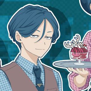 『都市伝説解体センター』×スイーツパラダイス コラボカフェ開催決定！ スイパラの制服を着た廻屋、あざみ、ジャスミンのイラスト公開