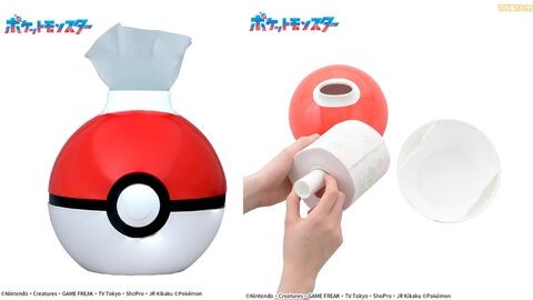 『ポケモン』モンスターボール風デザインのティッシュケースがプライズで登場。ティッシュペーパーとロールペーパーで使える