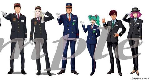『ガンダム』JR東日本がタイアップ。シャア＆クェス、ジュドー＆ハマーン、ハサウェイ＆ギギらが車掌服姿に。スタンプラリーが3月23日より開催