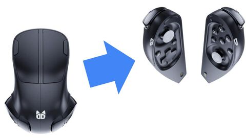 マウスがぱかっと割れてコントローラーに!? オサレマウス“Phase”が海外で先行販売中