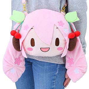 『桜ミク ふわぷち フェイスショルダーバッグ（M）』