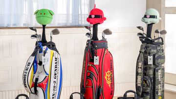 『ガンダム』キャディバッグが登場。ガンダム、 シャアザクII、ザクIIの3種、ハロのゴルフヘッドカバーもかわいい