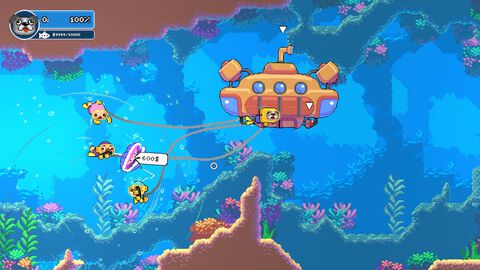 『ソルティドッグ』4人で遊べる物理演算ベースのわちゃわちゃ深海探索アクションがSteamストアページ公開。犬のダイバーになって潜水艦に乗り込み、お宝を探そう