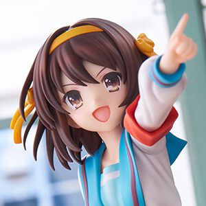 『涼宮ハルヒの憂鬱』ハルヒのアニメ20周年記念ver.フィギュアが登場。表情パーツ・宣言顔やポニーテールパーツ、ラバーマットが付属するスペシャルセットも