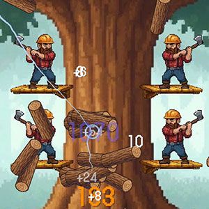 辞めどきを失う究極の伐採インクリメンタルゲーム『Timber Rush』。木をザックザク切り倒して最強の木こりを目指せ！【電撃インディー#1341】