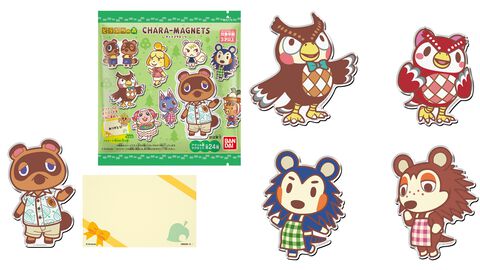 『どうぶつの森』たぬきち、しずえたちがキュートなアクリルマグネットに。全24種でメッセージカード風メモも付属。8月発売予定