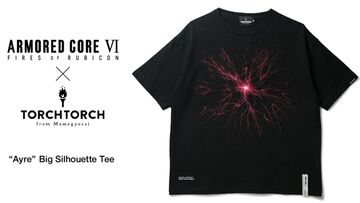 『アーマード・コア6』エアのTシャツが本日（4/23）より発売。赤く弾ける火花のようなビジュアルを大胆に配置