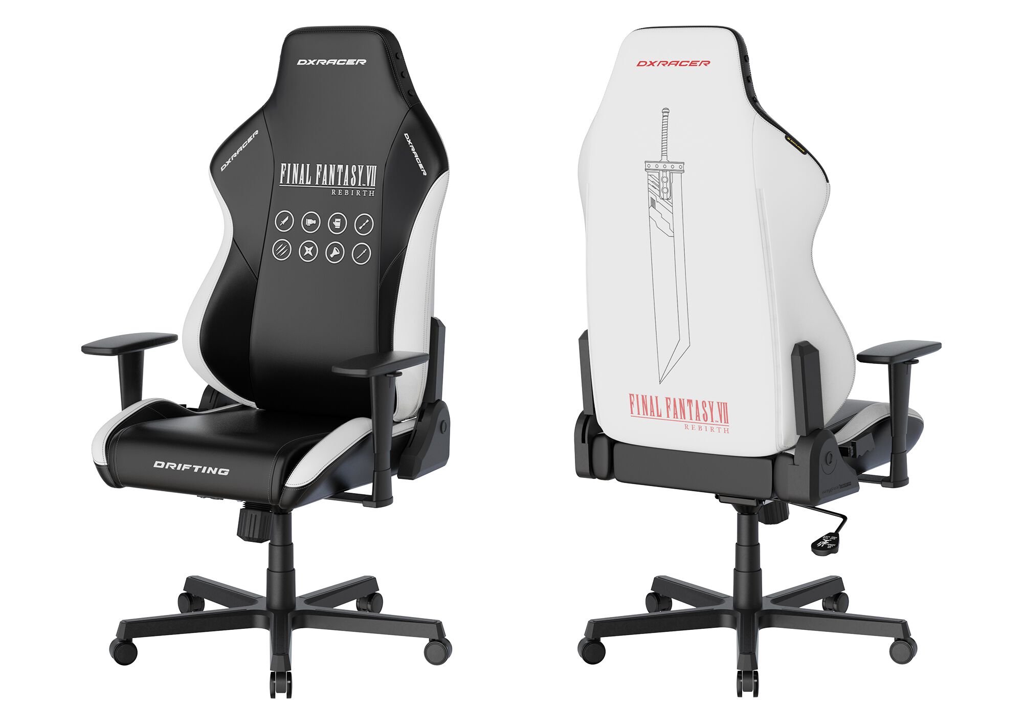 FF7 リバース』コラボゲーミングチェアがDXRacerから登場。クールなモノトーン、背面にはバスターソードを飾る |  ゲーム・エンタメ最新情報のファミ通.com